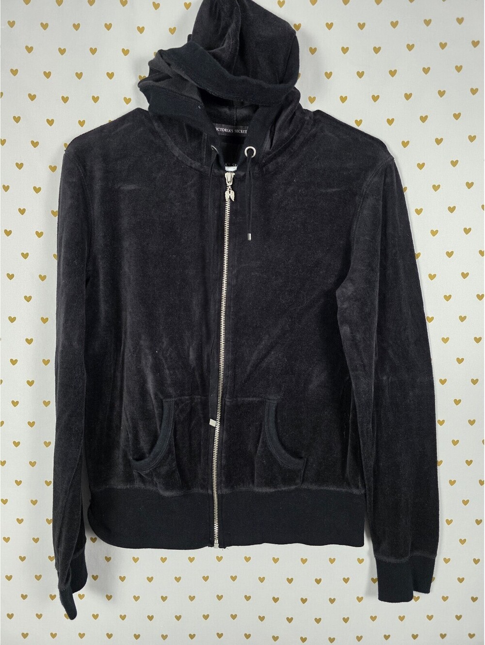 Victorias Secret ANGELS Velour WINGS Full Zip Hoodie Jacket MEDIUM